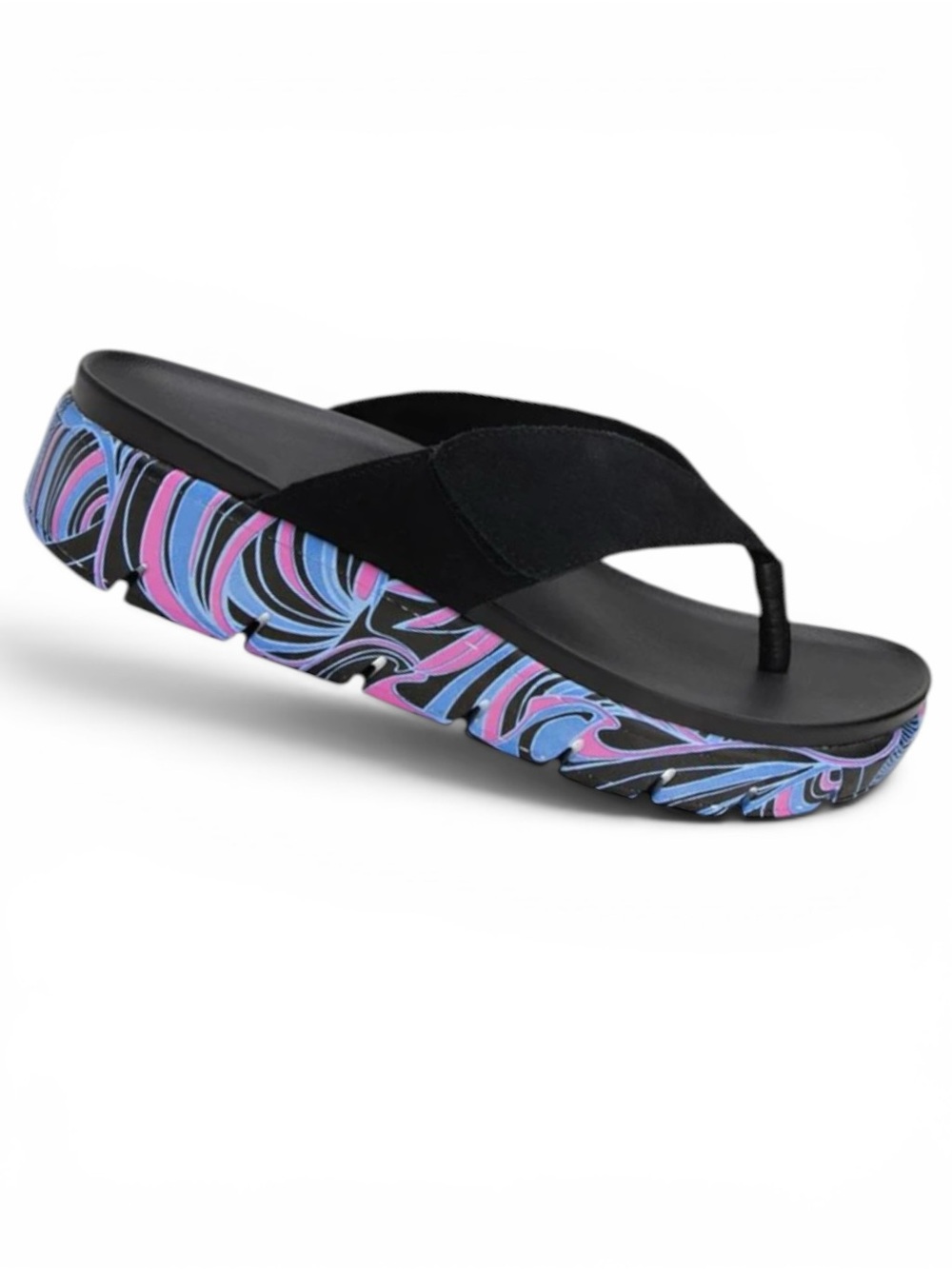 Alegria Astara I Got You Babe Black Suede Platform Thong Sandals Us 6 Size 36